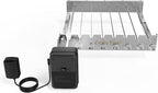 only fire Stainless Steel Electric Skewer Turner, Rotated Grilling Rack Shish Kabob Set with 7 Skewers and Dual-Purpose Rotisserie Motor