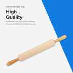 Frieling Maple Rolling Pin with Handles - 2.4-in x 12-in Barrel, Natural Wood - Baking Essentials, Pastry Roller & Pizza Dough Roller