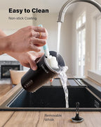 4-in-1 Electric Milk Frother and Steamer, Milk Steamer and Cold Foam Maker, Hot Chocolate Maker, Frother for Coffee, Latte, Macchiato, Cappuccino, BPA Free, Black
