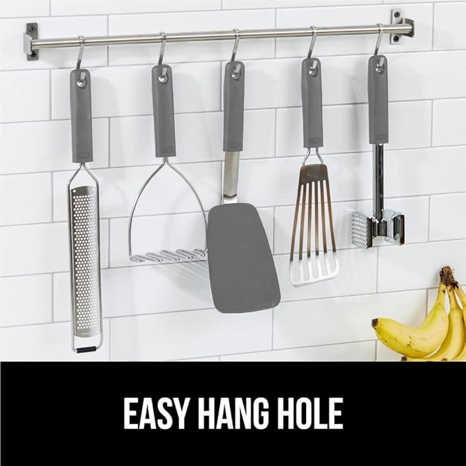 GORILLA GRIP Patented BPA-Free Non-Scratch Spatula, Heat Resistant Flexible Silicone Head for Nonstick Cooking Pans, Soft Rubber Handle, Kitchen Spatulas for Flipping Eggs, Pancakes, 11.6 in, Gray