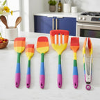 Cooking With Pride Non-Stick Pastry Brush, Heat-Safe Silicone With Iron Core, 8.5-Inch