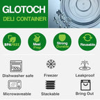 Glotoch Express 16oz Black Plastic Round Meal Prep Containers, 150 Pack Reusable Microwave Freezer Dishwasher Safe