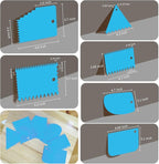 Cake Scraper, Cake Smoother Scraper Set, Dough Scraper Icing Scraper Polisher Tool, Cake Decorating Comb, Icing Smoother Plastic Sawtooth Cake Icing Kitchen Baking Cake Edge (Blue)