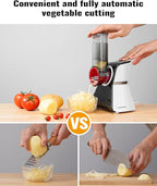 Electric Cheese Grater Salad Shooter,5-In-1 Electric Slicer For Home Kitchen,One-Touch Easy Control,With Safety Push Bar Cheese Grater Electric For Zucchini,Cheese,Vegetables And Smoothie