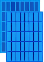 Mity rain 2 pack 40 Cavity Narrow Rectangle Silicone Caramel Candy Molds Chocolate Bar Mold for Truffles, Ganache, Jelly, Praline, Brownie, Butter, Ice Cube Tray
