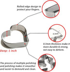 Heart Cookie Cutters Set 6Pcs, Stainless Steel Sturdy Metal Fondant Cookie Cutters Biscuit Mold Kitchen Accessories Tool, Valentine's Day Holiday Birthday Family Party