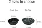 12 Pack Mini Tart Pan, Non-stick Carbon Steel Tart Molds, Pie Mould, Muffin Cupcake Pudding Maker - for Pies, Chinese Tart, Cakes (Size 2.6"x0.9")