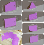 Cake Scraper, Cake Smoother Scraper Set, Dough Scraper Icing Scraper Polisher Tool, Cake Decorating Comb, Icing Smoother Plastic Sawtooth Cake Icing Kitchen Baking Cake Edge (Purple)