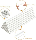 White Plastic Cake Dowel Rods for Tiered Cake Construction and Stacking Supporting Cake Round Dowels Straws with 0.4 Inch Diameter (9.5 Inch)