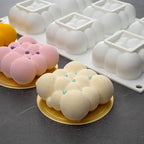 Restaurantware Pastry Tek 6 Cavity Cloud Molds, 10 Oven-Ready Bubble Cake Molds - Flexible, Freezable, White Silicone, Easy Release, For Baking