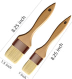 Pastry Brush-Basting Brush for Cooking,2 Pc Boar Bristles Food Brush for BBQ,Beech Wooden Handle Butter Brush for Baking/Spreading Marinade/Sauce/Oil/Egg/Kitchen Brushes for Cooking(1 &1 1/2 inch)