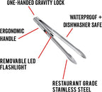 Grillight Grilling Essential Combo Gift Set: LED Light Spatula, Tongs & Bonus GrillMat | Restaurant Grade Stainless Steel Tools w/ Built-In LED Flashlight | Turn Grill into Griddle | Grill in the Dark