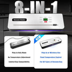 Cordless Vacuum Sealer Machine with UV-C Light, Digital Display & Built-in Cutter, Compact Rechargeable Food vacuum Sealer for Dry & Moist Foods, Includes 10 Pre-cut Bags & 1 Roll Bag (Sliver)