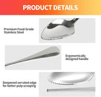 Grapefruit Spoon & Knife Set,Stainless Steel Grapefruit Spoon Utensil With Serrated Edge,Silver Kitchen Tool,Multi-Use for Citrus, Kiwi,Dessert, Avocado & More (6 PCS)