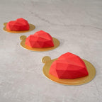 Pastry Tek 8 Cavities Diamond Heart Molds, 10 Oven-Ready Geometric Heart Molds - Flexible, Freezable, White Silicone Heart Baking Molds, Easy Release, For Baking - Restaurantware