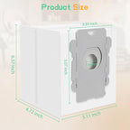 12 Pack Vacuum Bags for iRobot Roomba i7+, i1+, i2+, i3+, i4+, i5+, i6+, i8+, j6+, j7+, j8+, j9+, s9+, Combo i5+, j5+, j7+, j9+ – High-Efficiency Clean Base Dirt Disposal Replacement Bags