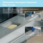 Midea MDC17P0ABB Portable Countertop Mini 5L Built-in Water Tank, No Hookup Needed, 6 Programs, 360° Dual Spray, 162℉ High-Temp& Air-Refresh Function, Dishwasher for Apartments& RVs, Black