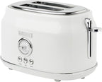 Haden Dorset 2 Slice Extra Wide Slot Toaster with Cool Touch Exterior, Removable Crumb Tray, and 6 Variable Browning Control, Ivory
