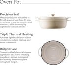 Vermicular Oven Pot | Non-Toxic Enameled Cast Iron Pot | 26cm Shallow (3.9 Qt) | Oven-safe | Induction-compatible | Dutch Oven | Made in Japan | Serves 3-4 | Pearl Pink