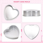 Heart Shaped Cake Pan 10 Inch Aluminum Cake Pans Heart Cake Tin Baking Cake Mold for Valentine's Weddings Birthday Party