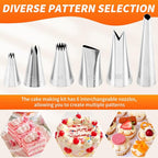 Dessert Decorating Syringe Set, 24Pcs Frosting Piping Kit with 6 Piping Tips, 12 Silicone Cupcake, Stainless Steel Cupcake Decorating Kit Piping Bags and Tips Set