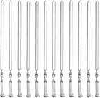 Antallcky 12 Pack Kabob Skewers BBQ Barbecue Skewers Stainless Steel Sticks Heavy Duty Large Wide Reusable with Nonslip Ring Handle Ideal for Shish Kebab Chicken Shrimp and Vegetables (22 inch)