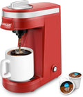 CHULUX Mini Coffee Maker for K Capsule, Single Serve Coffee Maker for One Cup Americano, Lightweight Pod Coffee Machine, Red