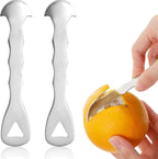 2Pcs Easy-to-Peel Orange Peeler Tool, Stainless Steel Citrus-Peeler, Left-Right Opening Citrus Peeler Tool, Hook Design for Easy Storage