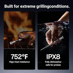 ThermoMaven 3000FT Smart Wireless Meat Thermometer, Sub-1G Long Range, 6 Sensors NIST Certified Accuracy, 2 Thin Probes, Standalone Base with Large LCD for Grill, Smoker, Oven, BBQ