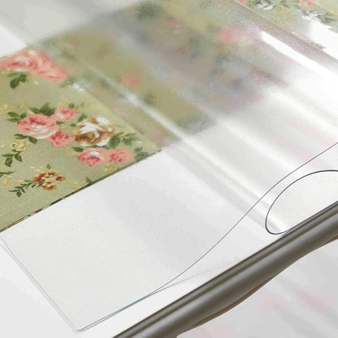 NECAUX Custom 28 x 83 Inch Frosted Table Cover Protector, 1.5mm Thick Water Resistant Plastic Non-Slip Protective Table Pad Decorative Tablecloth for Meeting Table, Trainning Table, Conference Table