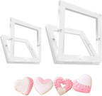 2 Packs Acrylic Cookie Stencils Partner, 3.54" & 6" Magnetic Cookie Stencil Frame Templates Holder for Royal Icing Fondant Airbrushing, Magnetic Template Frame for Cooking Decorating Baking Tool