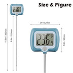 Digital Candy Thermometer with Adjustable Display, 304 Stainless Steel Probe, -58°F~572°F, Blue Body, Includes 2 Pot Clips & Heat-Insulating Pad for Sugar Syrup, Jam, Chocolate, Frying Oil