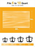 SMARTAKE Slow Cooker Liners, Extra Large Size 14"x 22" Disposable Cooking Bags, Fit 6QT to 10QT for Slow Cooker, Cooking Trays, Suitable for Oval & Round Pots, 15 Liners