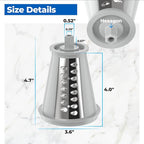 Hexagon Plug Shred Cone for Presto Professional Salad Shooter Models 02970 02960, Cheese Grater Replacement Parts for Shredding Cheese, Vegetables and Fruits