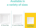 ECO SOUL Compostable Paper Plates 6 Inch (200 Count) Heavy Duty Disposable Dessert Plates, Eco-Friendly Sugarcane Bagasse Small Plates For Appetizer- White