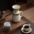 Pour Over Coffee Maker,Ceramic Coffee Maker With 100 pcs Paper Filter，16oz/480ml Pour Over Coffee Dripper (Retro gold)