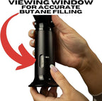 Blow Butane Cooking Torch, Lighter with Safety Lock and Adjustable Flame for BBQ, Baking, Brulee, DIY, Creme and Deserts | Viewing window for accurate fuel filling | Butane Gas not included