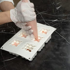 Restaurantware-6 Cavities Pastry & Baking Mold, 1 Oven-Ready 3D Mold - Flexible, Freezable, White Silicone Silicone Mold For Baking, Easy Release, For Chocolate, Cheesecake, Jelly, Or Mousse
