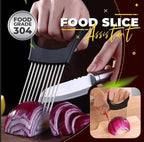 2025 Upgraded Onion Slicer, Onion Holder Chopper for Slicing, Chopper Slicer Assistant Tool, Cutter for Slicing of Meat, Potato, Tomato Kitchen Gadgets (3, Black)