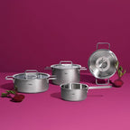 Fissler Pure Collection Stainless Steel 4.1 Quart Rondeau with Glass Lid