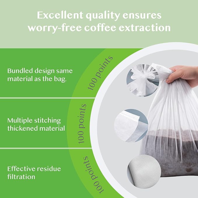 30 Pack 20x24 Inch Large Commercial Cold Brew Coffee Filter Bags for 5 Gallon Buckets & Toddy System - Heavy Duty Disposable Brewing Bags