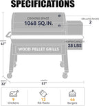Z GRILLS Wood Pellet Grill and Smoker with PID Controller, 1068 sq. in Cooking Area with Wi-Fi, Black