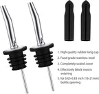 Pafusen 12 Pack Liquor Bottle Pourers, Liquor Pour Spout for Liquor Bottles, Stainless Steel Olive oil Dispenser Spout, Alcohol Pourer Spouts Dust Caps Long Covers, Sliver