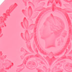 Vintage Baroque Frame Silicone Mold, Victorian Ornate Corner Decorative Mold for Cake Decorating, Pink