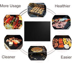 Renook Grill Mats for Outdoor Grill, Set of 8 BBQ Grilling Mat for Outdoor Gas Grill Cooking,15.75 X 13 Inch, Black