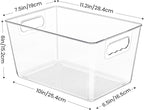 YIHONG 12 Pack Clear Pantry Organizer Bins, Plastic Containers with Handle for Kitchen,Freezer,Cabinet,Closet,Bathroom Under Sink Storage