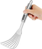 Premium Fish Spatula - Rust-Resistant Stainless Steel, Non-Slip Handle, Ideal for Grilling, Frying, Turning and Flipping Fish, Meat, Eggs, and More - Ergonomic Design for Perfect Results - Set of 2