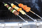 BBQ Shish Kabob Skewers, Kebab Skewers 17.7" Stainless Steel Reusable Flat BBQ Sticks for Meat Chicken Shrimp and Vegetable(8-Pack)