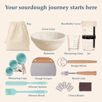 TRIGLI Sourdough Kit Baking Supplies Bread Making Kit with Dough Scraper Dough Whisk Round 9" Bread Proofing Basket Spatula Bread Lame Silicone Brush Sourdough Supplies Sourdough Tools