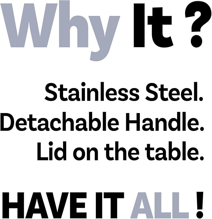 CAROTE 4QT Stainless Steel Sauce Pan with Stand-Up Lid, Nonstick Stainless Steel Pot with Detachable Handle, Non Toxic Kitchen Saucepan, Induction Kitchen Cookware, Oven Safe to 600°F